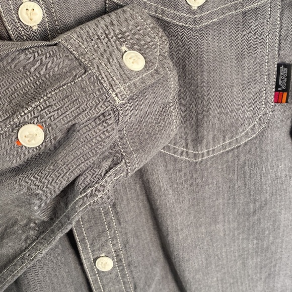 Vans button down 100% cotton grey size Large - Picture 5 of 12